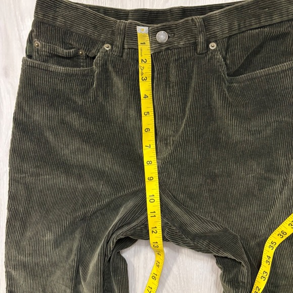 Lauren Ralph Lauren Pant Women Corduroy Olive Green Straight Leg Petite Size 12P - Picture 6 of 15